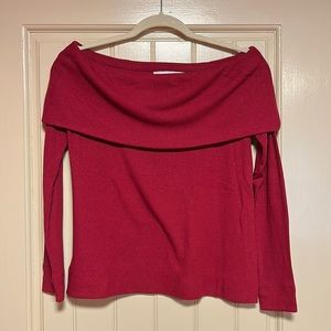 Loft Medium pink off-the-shoulder sweater